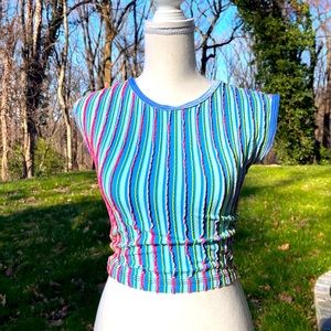 One-of-a-kind Multicolored Short Sleeved Shirt